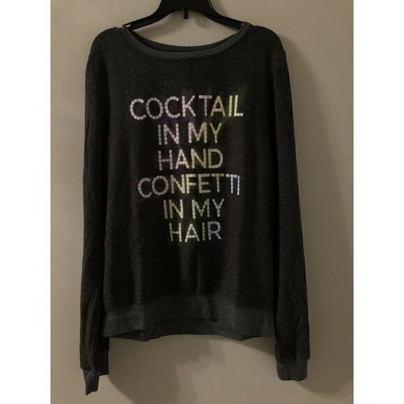 NEW Wildfox Sz S Jumper Sweatshirt Sweater Baggy Beach Confetti & Cocktails BBJ - Picture 5 of 8
